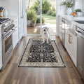 3x4 Entryway Rug Washable Non-Slip–Boho Floral Stain-Resistant Small Area Rug by BYYVOORugsforYourHome