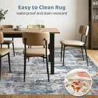 6x9 Area Rugs Living Room: Washable Large Abstract Neutral Modern Soft Rug - Image 6
