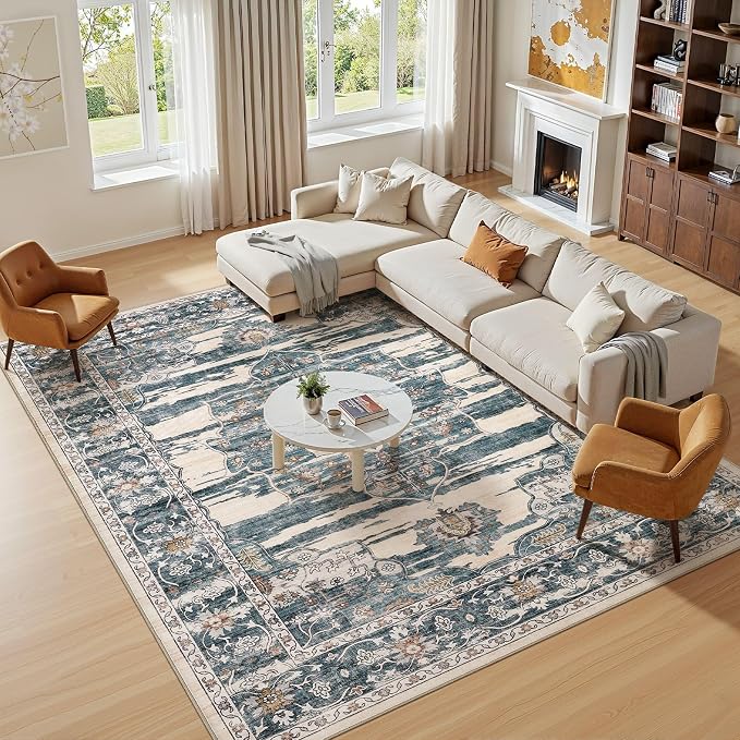 Washable 5x7 Area Rug for Living Room by JessibouAreaRug