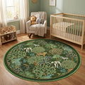 GarveeHome Jungle Round Washable Rugs 4ft Non-Slip Soft Round Rug by GarveeHome