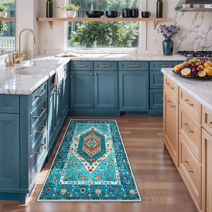 SERISSA 2x4 Boho Rugs for Entryway, Washable Non-Slip Kitchen Runner Rug - Image 2