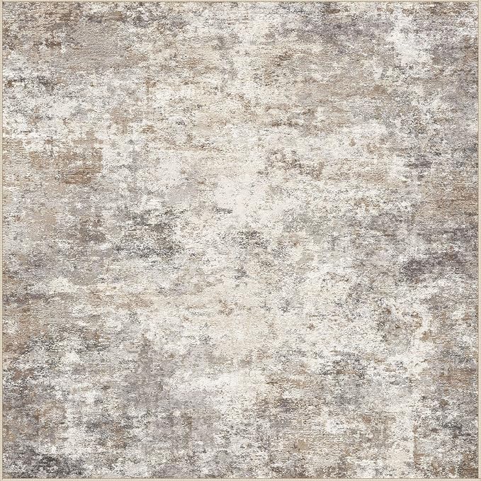 UERMEI Square Area Rugs : Washable 5x5 Neutral Modern Abstract Carpet - Image 5