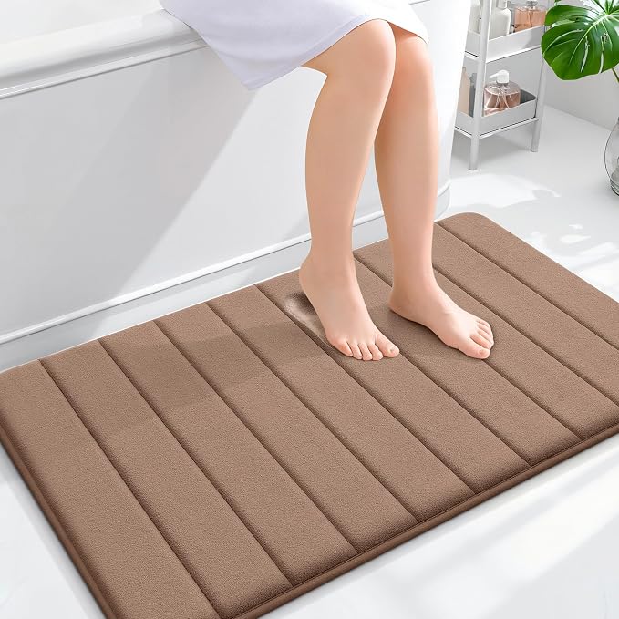 OLANLY Memory Foam Bath Mat 40x24, Super Soft Absorbent Bathroom Rugs, Quick Dry by OLANLY