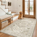 Madane Area Rug 3x5, Entryway Washable Printed Vintage Kitchen Carpet Non Slip by Madane