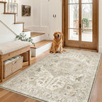 Madane Area Rug 3x5, Entryway Washable Printed Vintage Kitchen Carpet Non Slip by Madane