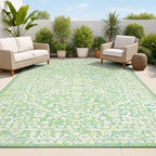 JONATHAN Y Boho Medallion Indoor Outdoor Area Rug 8X10 Cream/Green, Malta by JONATHANY