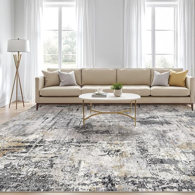 8x10 Area Rugs Living Room: Washable Large Abstract Soft Stain Resistant Indoor - Image 5