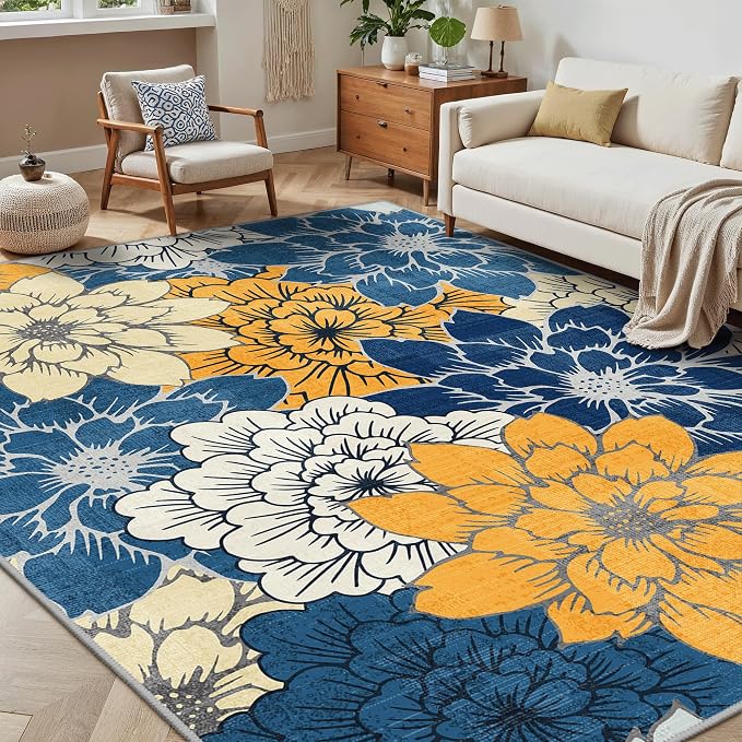 GENIMO Indoor Outdoor Area Rug 8'x10', Machine Washable Rugs - Image 3
