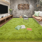 Tepook Fluffy Grass Green Rugs for Living Room Bedroom, 8x10 Soft Area Rug Moss by Tepook