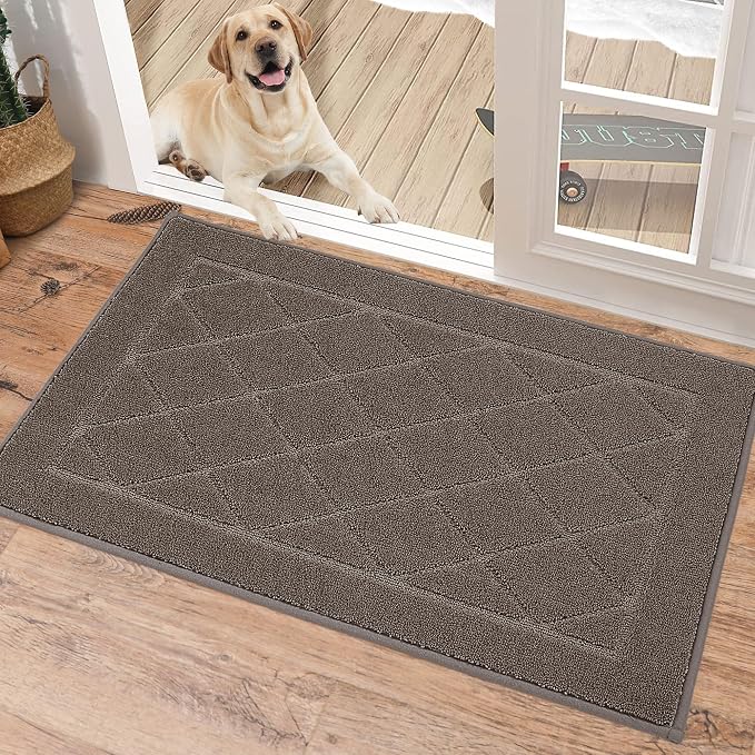 BEQHAUSE Dirt Trapper Door Mat 20" x 32", Doormat Non-Slip Entryway Rugs by BEQHAUSE