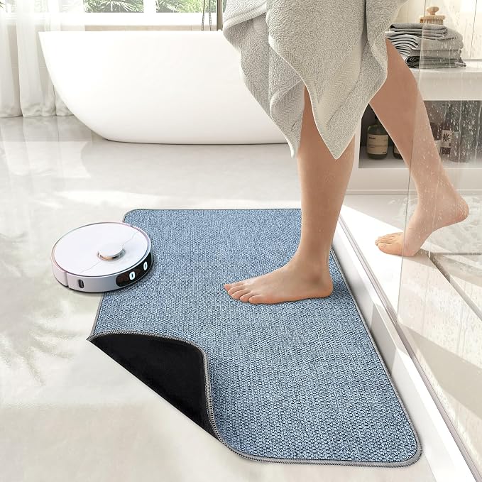 Bosap Bath Mat, Ultra Thin Bathroom Rugs, Rubber Bath Mats - Image 2