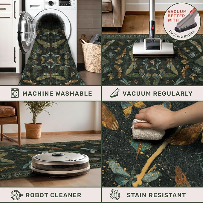 Hazo Haus 7x9 Insect Dark Green Rugs - Image 4