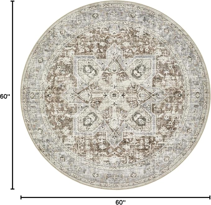 Tortania 5' Round Area Rug Living Room Rugs - Image 2