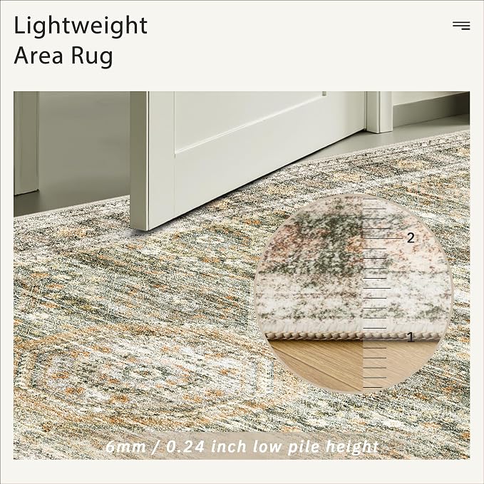 Soalmost 6x9 Area Rug for Living Room Washable 6x9 Non-Slip Modern Rugs for - Image 7