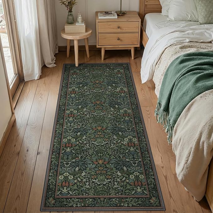 GENIMO Washable Floral Runner Rug 2x5, Non-Slip Long Hallway Carpet - Image 4