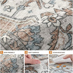 10x12 Area Rugs Living Room: Washable Vintage Rug Large Non-Slip Stain - Image 7
