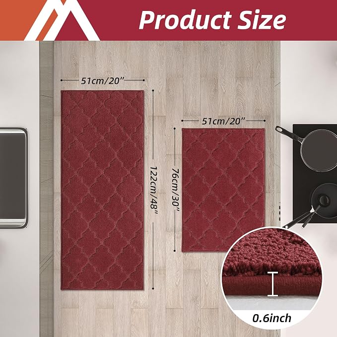 COSY HOMEER Soft Kitchen Rugs for in Front of Sink Super Absorbent Kitchen - Image 2