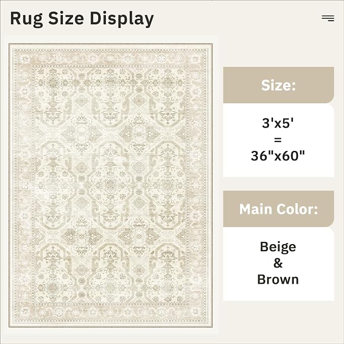Soalmost 3x5 Rug, Small Area Rug - Image 5