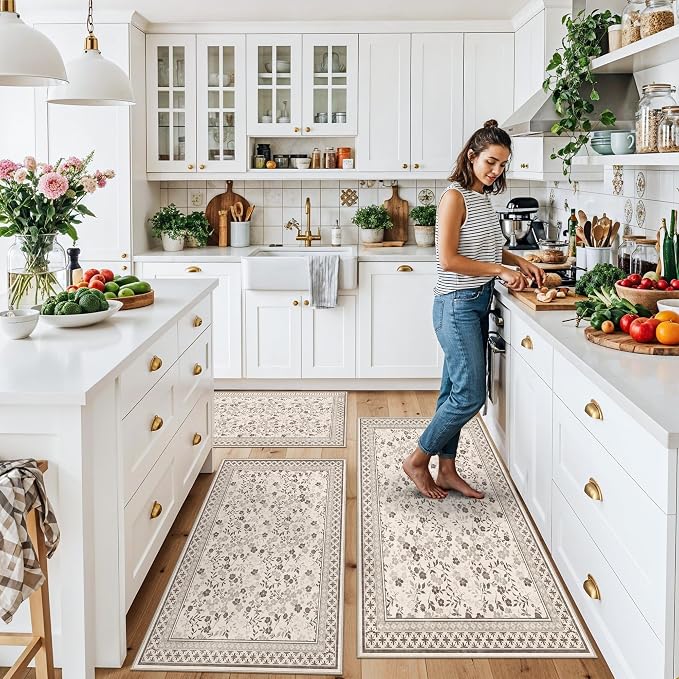3-Piece Kitchen Rugs Set for Floor, Washable Non-Slip Farmhouse Kitchen Mats - Image 3