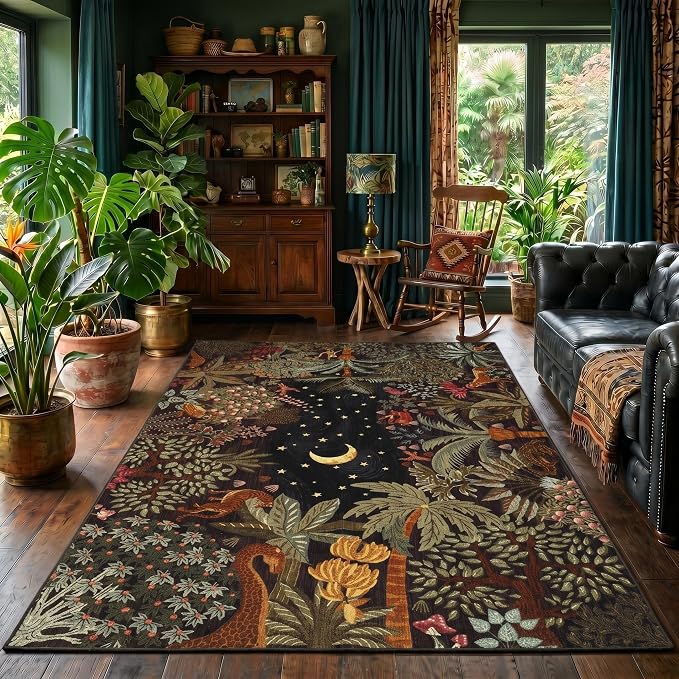 GarveeHome 5x7 Jungle Area Rug Washable Rugs by GarveeHome