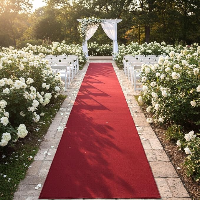 Ottomanson Hallway Runner Rug Non Slip Solid Area Rugs, Solid Red - Image 7