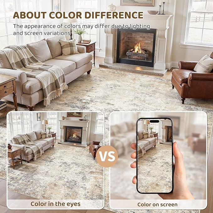 UERMEI 9x12 Area Rug Living Room Rugs - Image 4