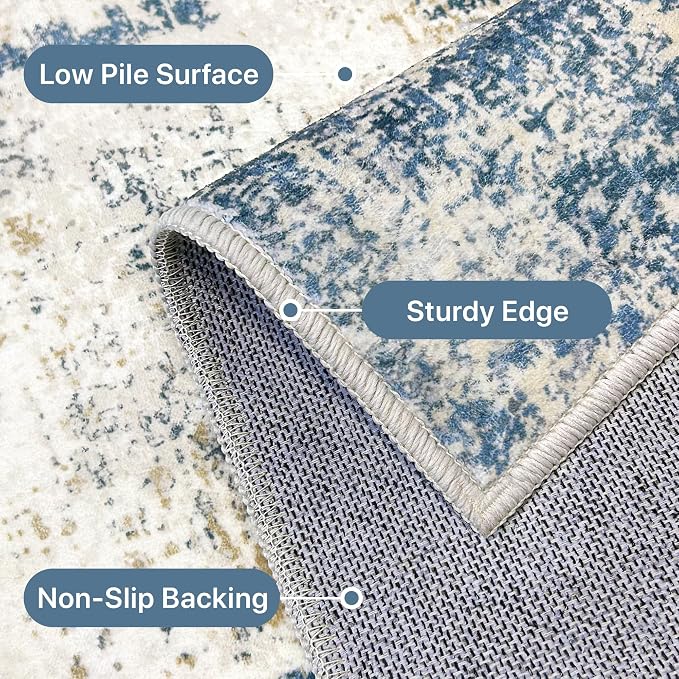 BEIMO Runner Rug for Hallway Kitchen, Soft Modern Abstract Throw Rugs, Low Pile - Image 6