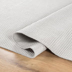CAMILSON Indoor and Outdoor Runner Rug Off-White Solid Woven Design - Image 3