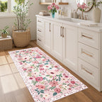 DUKINO 2x5 Runner Rug for Hallway, Washable Kitchen Floral Runner Rug - Image 3
