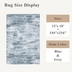 Extra Large Living Room Rug 12x18ft Washable Modern Abstract Neutral Oversize - Image 2