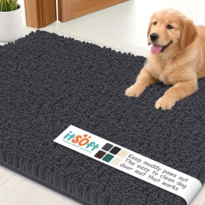 Dog Rugs for Muddy Paws 22x14 | Cleaner Mud Free Floors | Muddy Dogs Mats for by ITSOFT