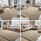 5x8 Area Rugs for Living Room: Soft Fluffy Shag Gray Camel Rugs for Bedroom - Image 7