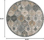 Lahome Moroccan Washable Round Rug 5ft, Soft Vintage Circle Rug - Image 2