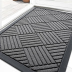 OLANLY Front Door Mat Outside Entrance 33x21, Heavy Duty Sturdy Natural Rubber by OLANLY