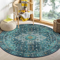 Moynesa Ultra-Thin Washable Round Rug - 4ft Oriental Circle Area Rugs by Moynesa