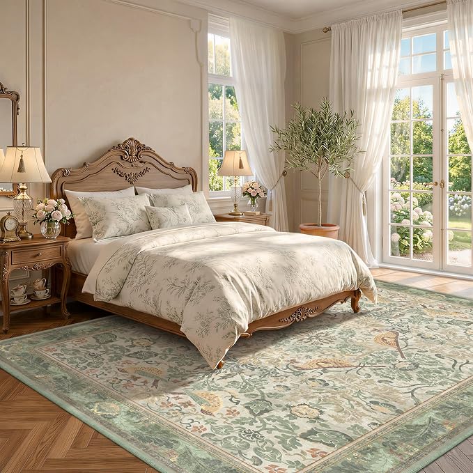 Hazo Haus Washable Floral Bird Rugs - Image 3