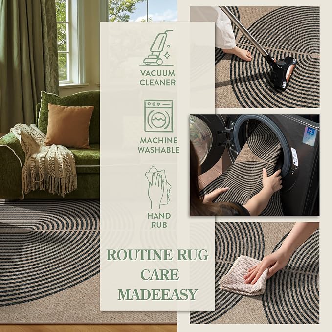 Lahome Modern Rainbow Easy Jute Rug, 3x5 Washable Rugs - Image 4