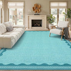GarveeHome Scalloped Teal 2.5x8 Runner Rug - Image 4