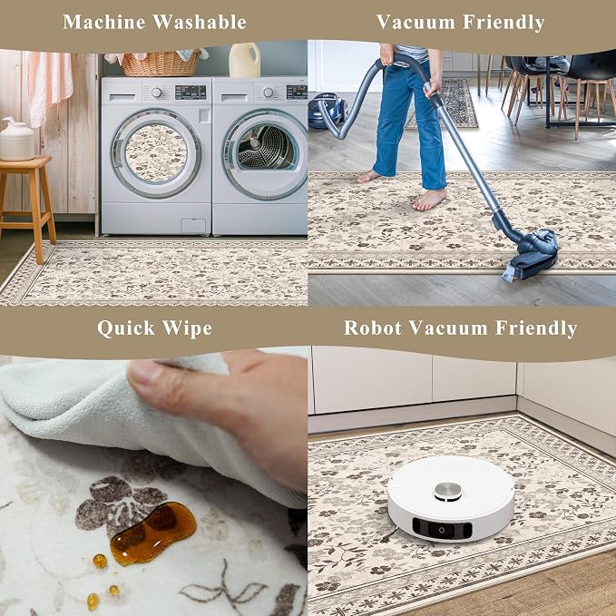 3-Piece Kitchen Rugs Set for Floor, Washable Non-Slip Farmhouse Kitchen Mats - Image 7
