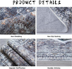 Rugcomf Area Rug 5x7 Washable Rug Boho Soft Non-Slip Non-Shedding Faux Wool - Image 9