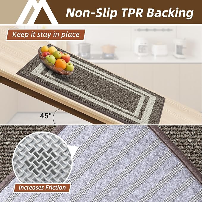 COSY HOMEER Kitchen Rugs Non-Slip 24x35/24x60 Inch Thick Polypropylene Standing - Image 4