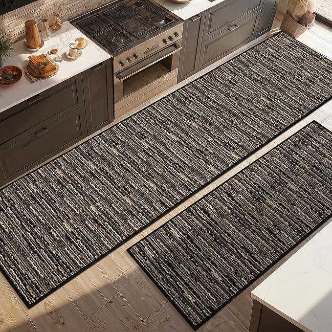 Kitchen Rugs Sets of 2-Non Slip Kitchen Mats by BSICPRO