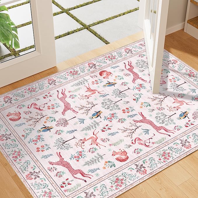 DUKINO 2x3 Rug, Washable Animal Rugs by DUKINO