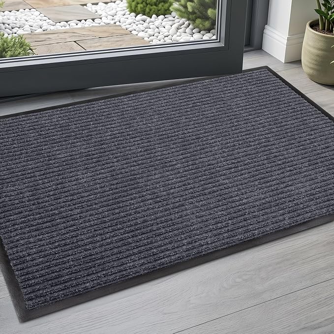 Heavy Duty Entry Mat 2' x 3', Low Profile Door Rug by Unknown