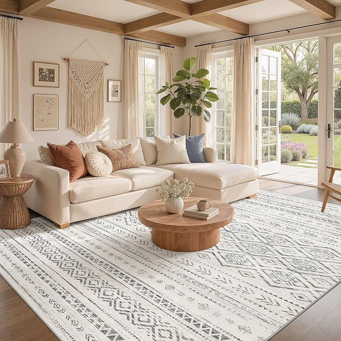 Nakagishi Area Rug Living Room Rugs: 10x12 Large Soft Machine Washable Boho - Image 2