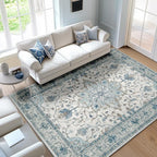 RELEANY Area Rugs 5'x7' Washable Non-Slip, Floral Vintage Distress Medallion - Image 7