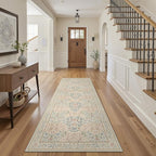 GENIMO 2x7 Runner Rug Non Slip Washable, Vintage Floral Kitchen Runner Rug by GENIMO