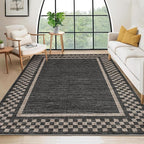 Small Bedroom Area Rug 3x5 Checkered Area Rug - Image 8