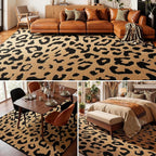 YIHOUSE 8×10 Ft Leopard Area Rugs, Washable High-Low Pile Plush Soft Rug - Image 4