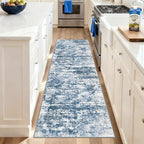 Abstract Washable Runner Rug 2x6, Woven Non-Shedding Thin Runners - Image 2